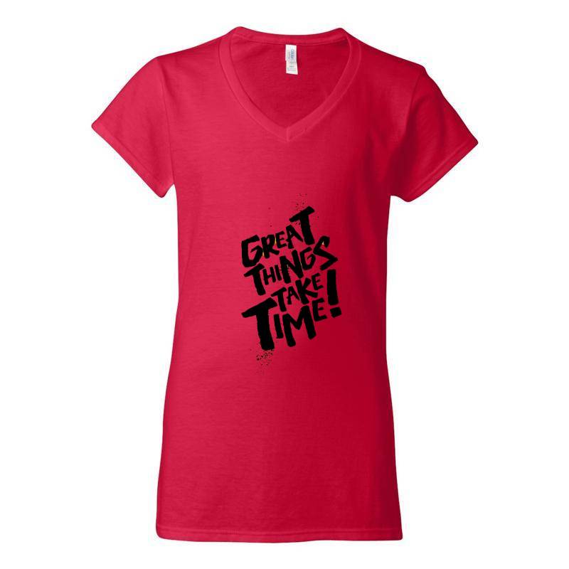 Great Things Take Time V-Neck T-Shirt