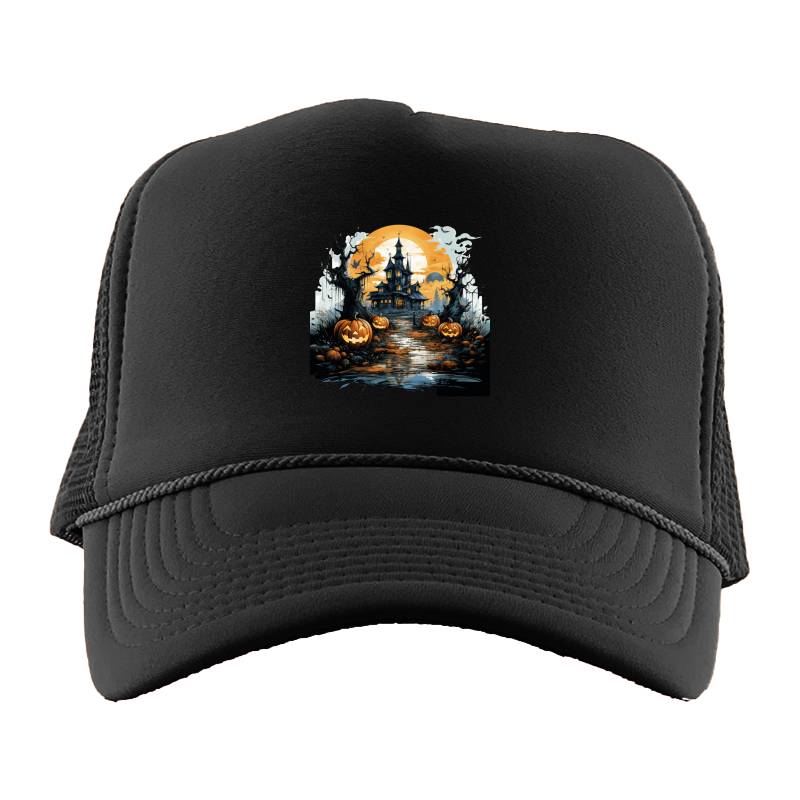 Halloween Castle Pumpkin Lantern Trucker Hat