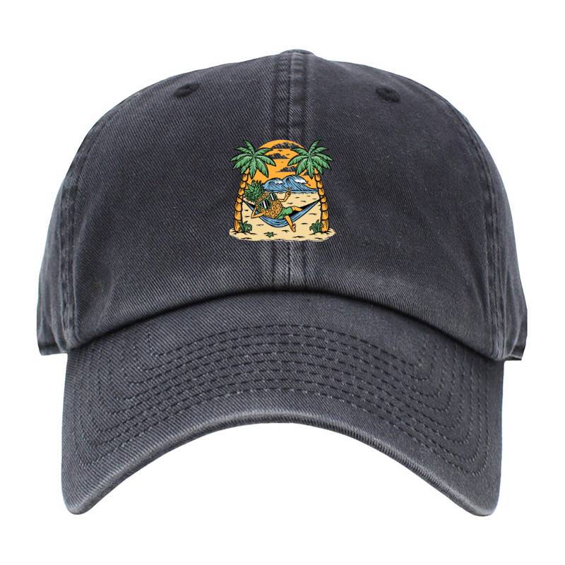 Pineapple on the beach Baseball Cap