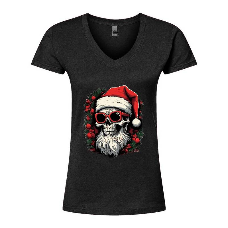 Skull Snat Claus V-Neck T-Shirt