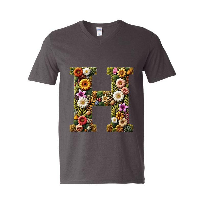 Letter H V-Neck T-Shirt