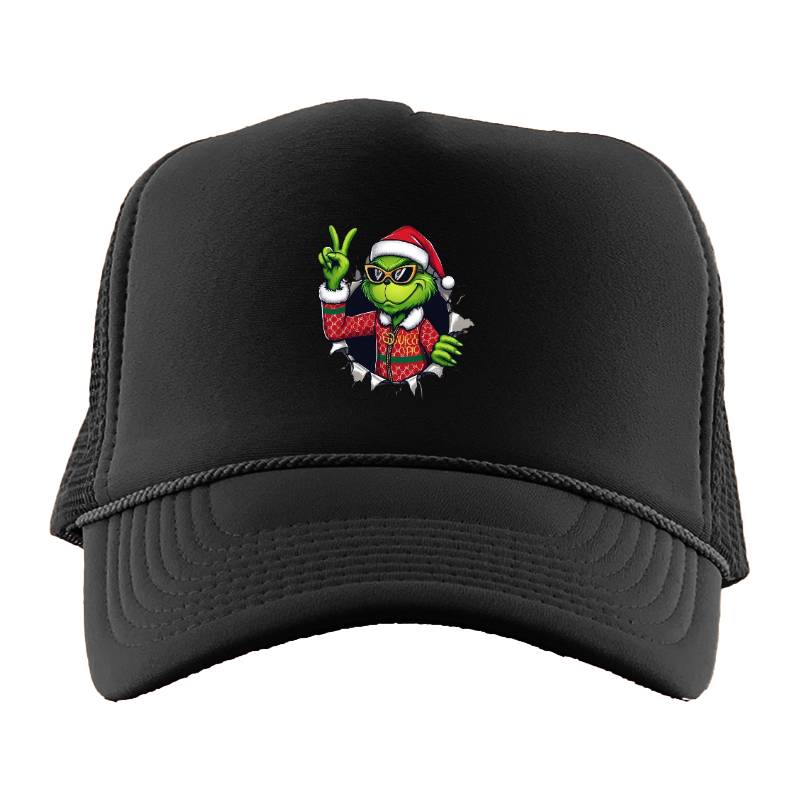 Grinch Peace Trucker Hat