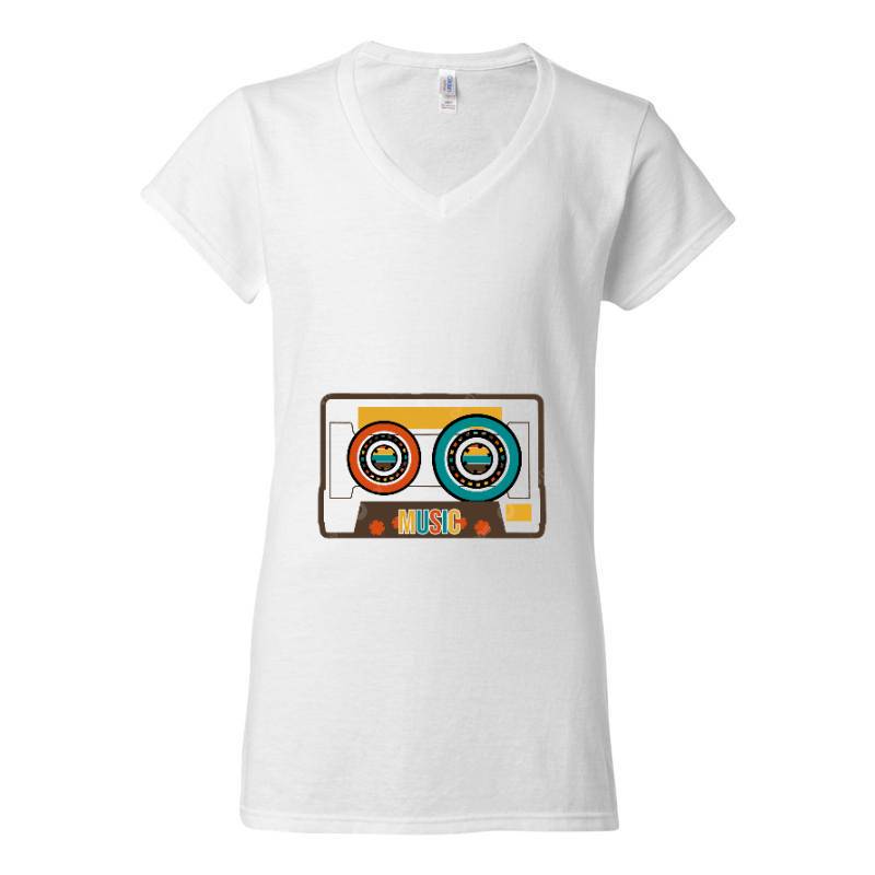 Cassette Tape V-Neck T-Shirt