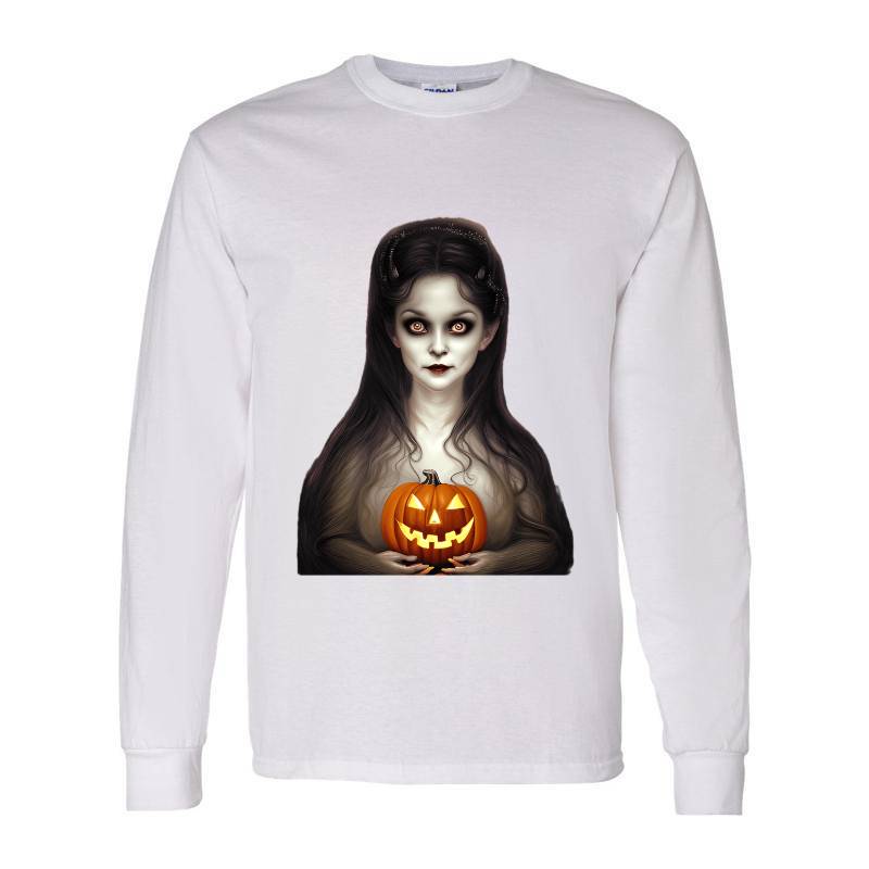 Halloween A Cute Vampire Head Face Long Sleeve Shirt