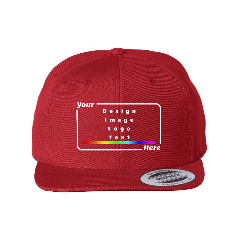 Your Design Here Caps Red Snapback Cap
