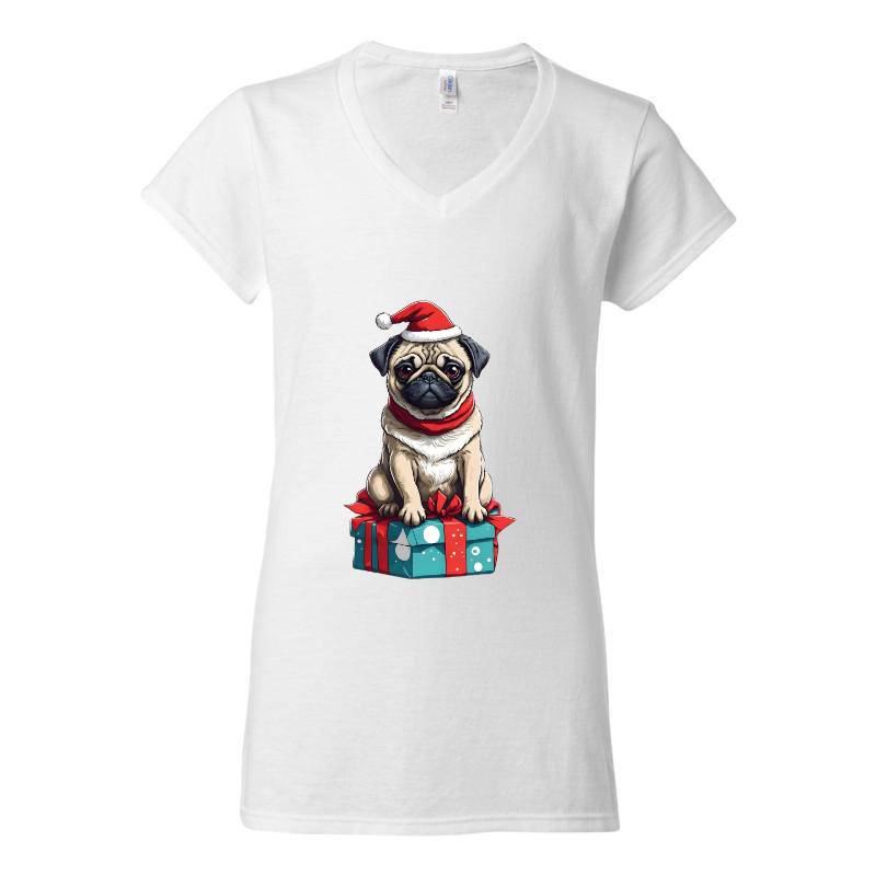 Christmas Dog V-Neck T-Shirt