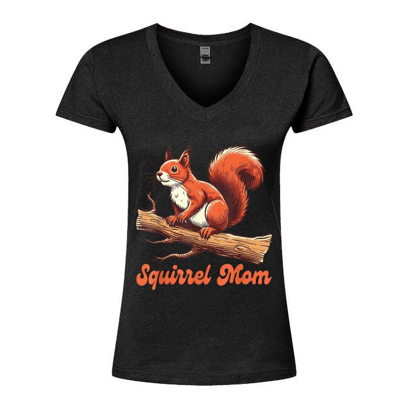 Squirrel Mom V-Neck T-Shirt