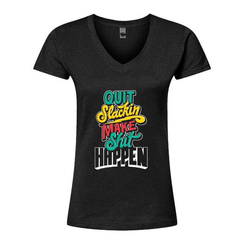 Quit V-Neck T-Shirt
