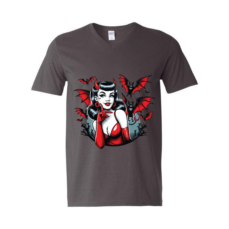 Devil Bats Ladies Fitted V-Neck T-Shirt