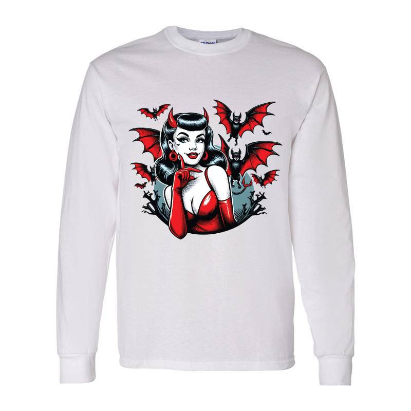 Devil Bats Ladies Fitted Long Sleeve Shirt