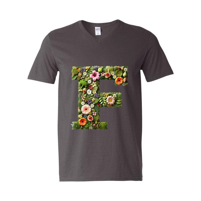 Letter F V-Neck T-Shirt