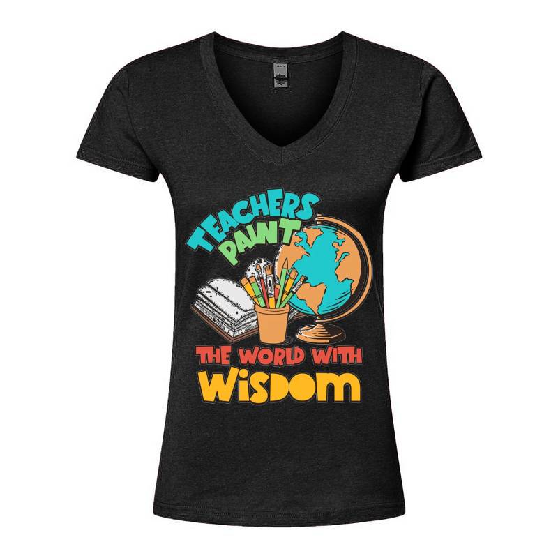 Teachers Paint V-Neck T-Shirt