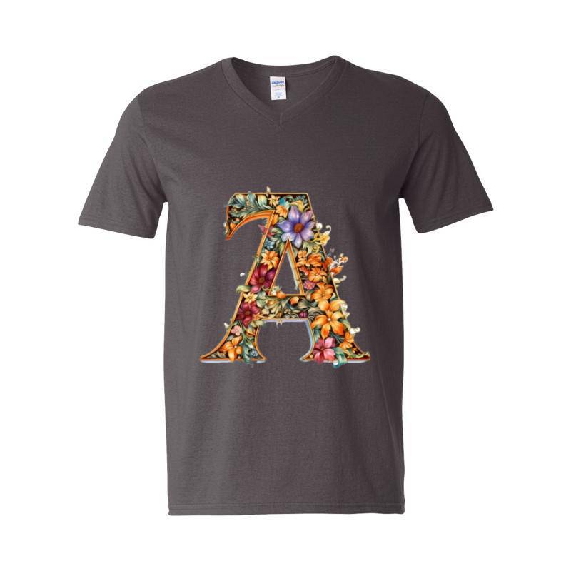 Letter A V-Neck T-Shirt