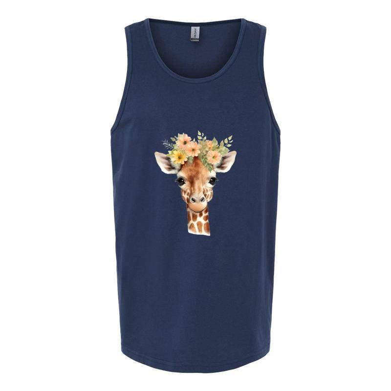 Giraffe with flower Tank Top T-Shirt