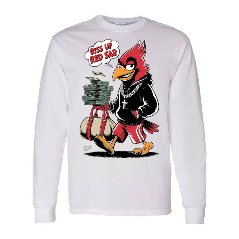 Riss Up Red Sar Long Sleeve Shirt