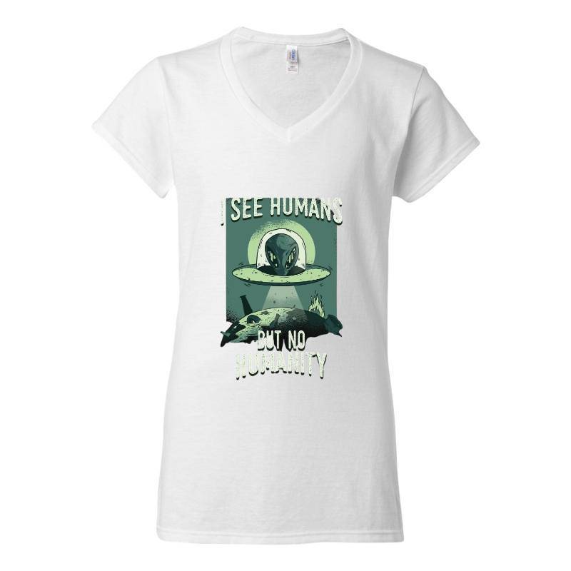 I See Humans But Nı Humanity V-Neck T-Shirt