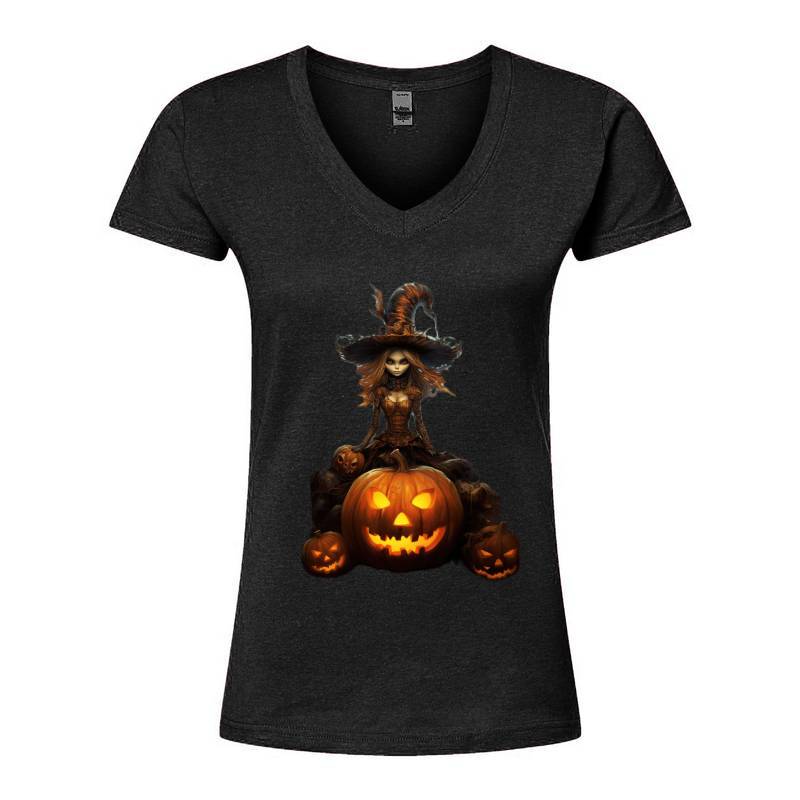 Hallowen Girl V-Neck T-Shirt