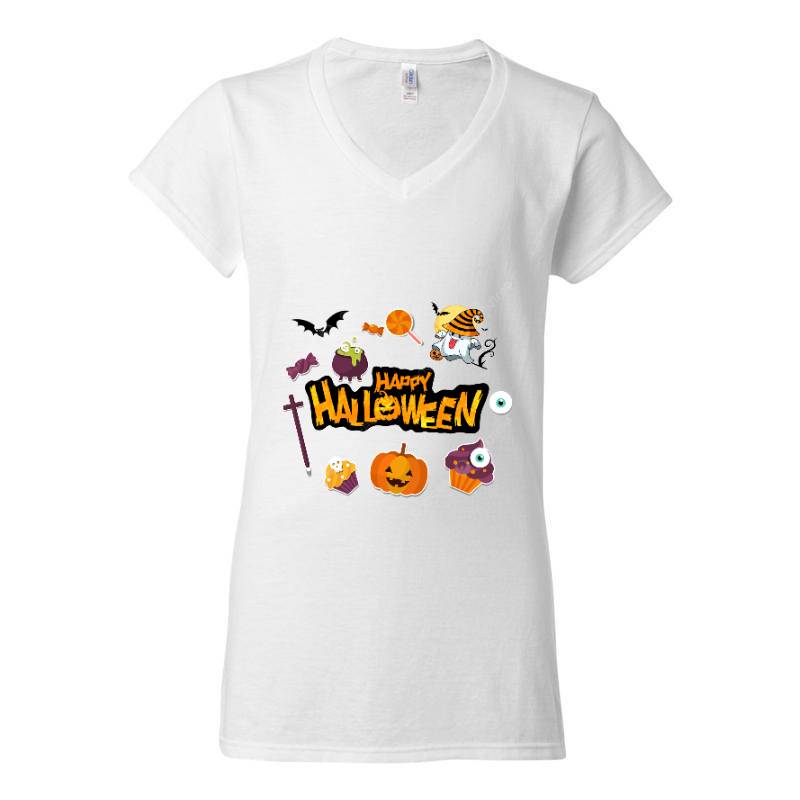 Happy Halloween V-Neck T-Shirt