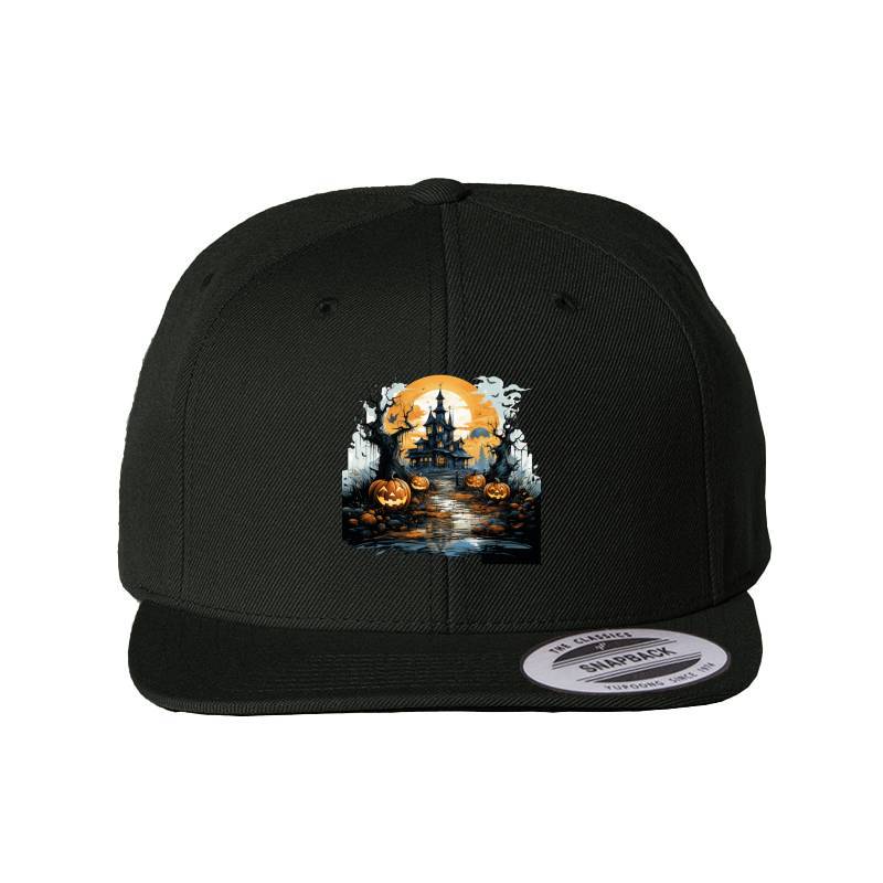 Halloween Castle Pumpkin Lantern Snapback Cap