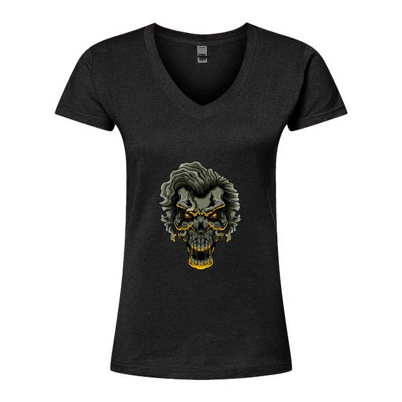 Skull V-Neck T-Shirt
