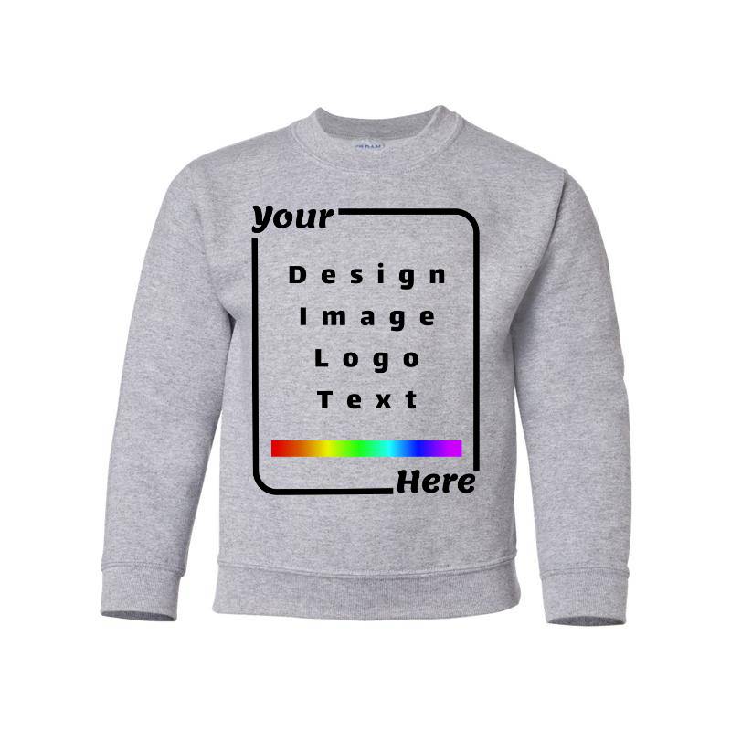 Your Design Here White Youth Crewneck Sweatshirt 