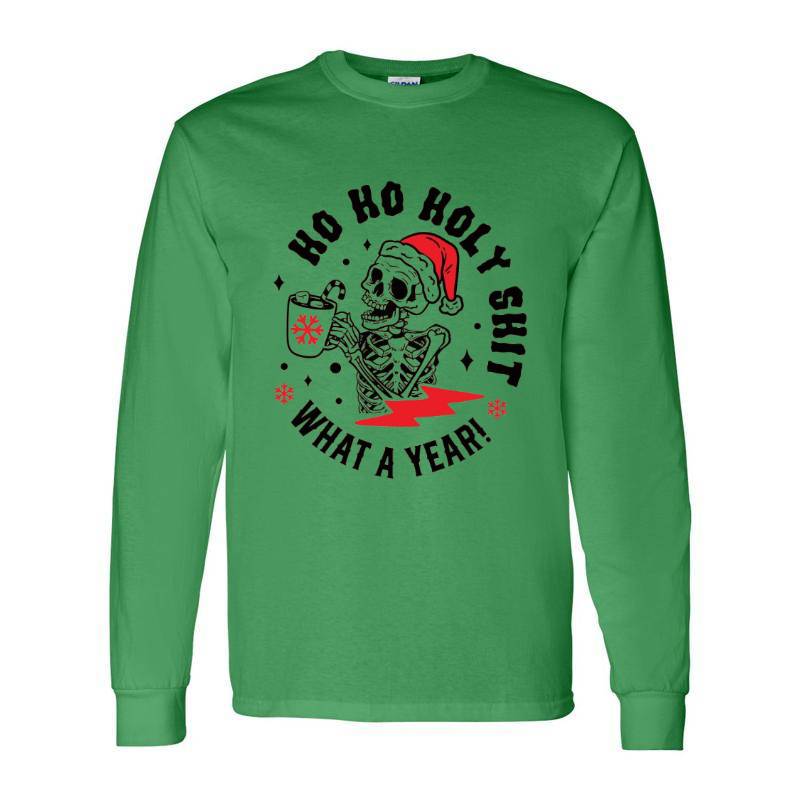 Ho Ho Ho Skull Long Sleeve Shirt