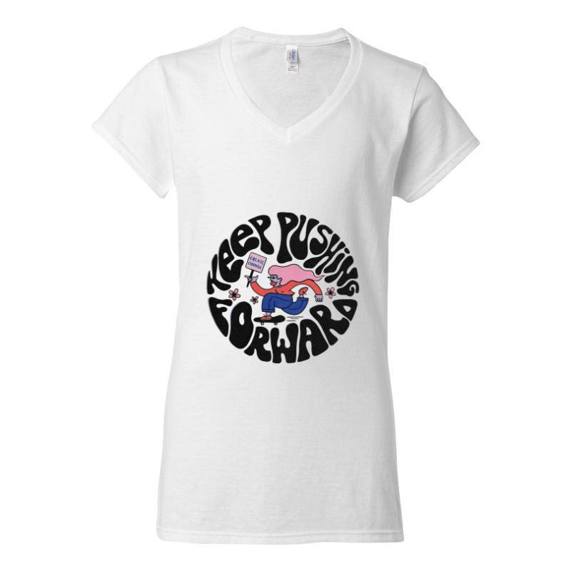 KEEP PUSHING FORWARD V-Neck T-Shirt