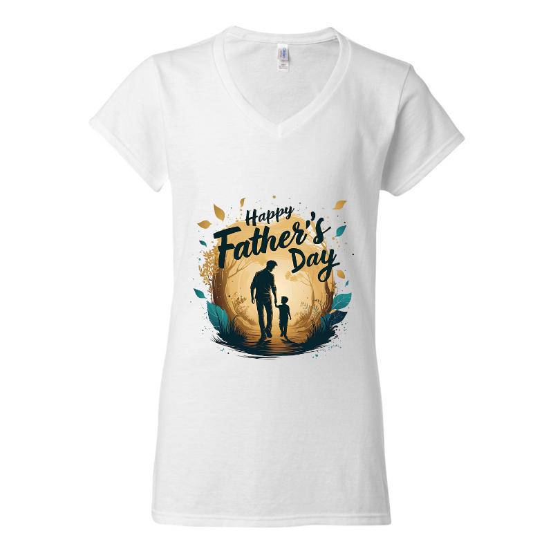 Father And Children V-Neck T-Shirt