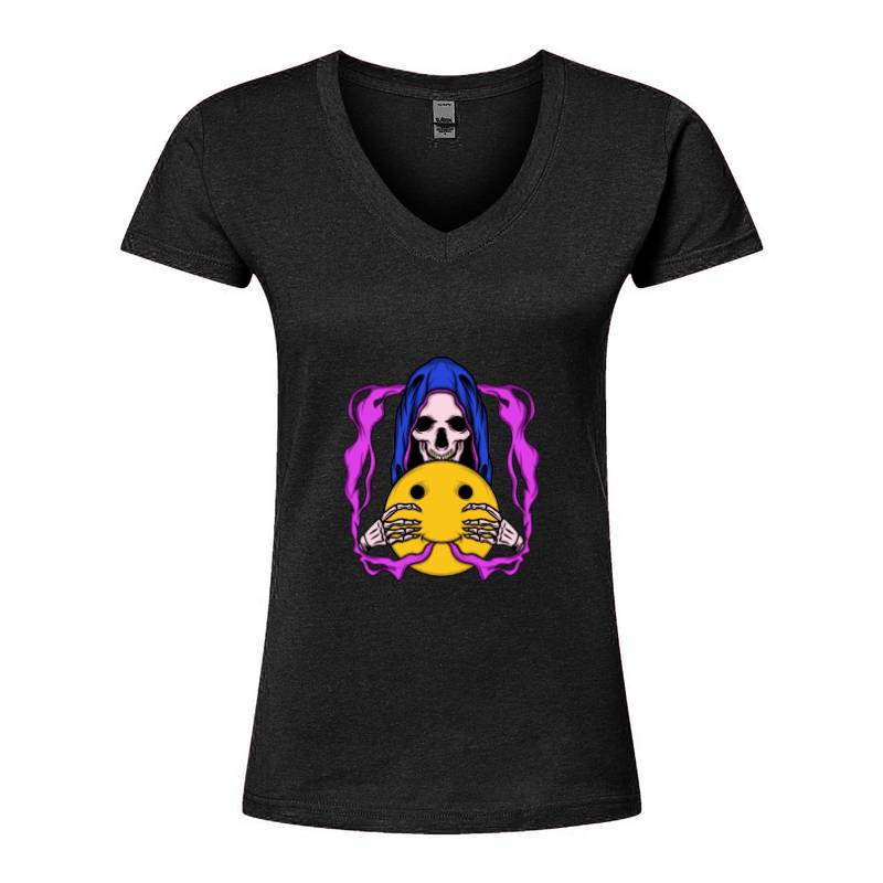Witch Skull V-Neck T-Shirt
