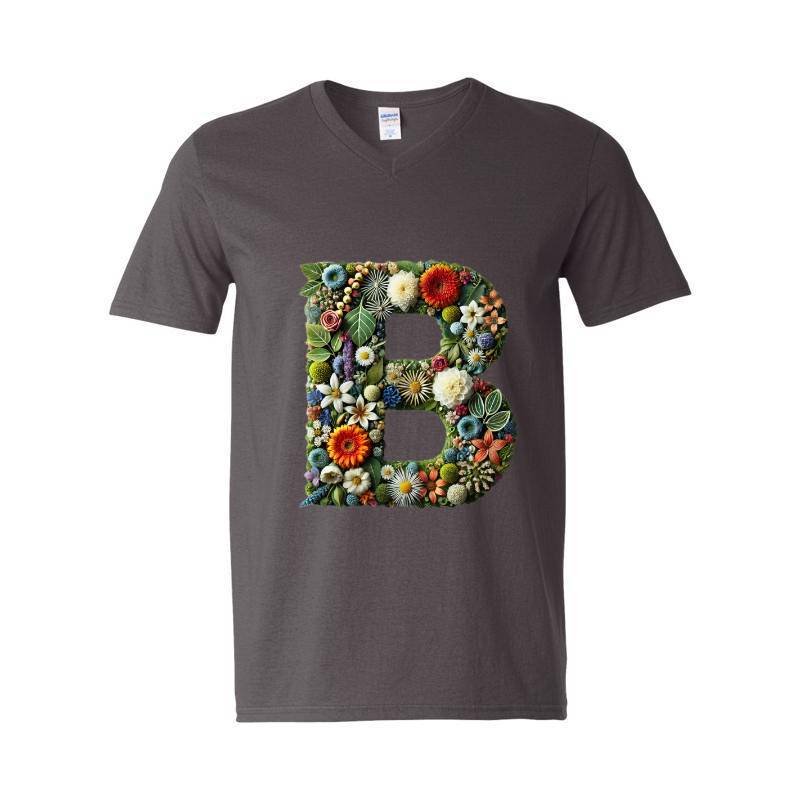 Letter B V-Neck T-Shirt