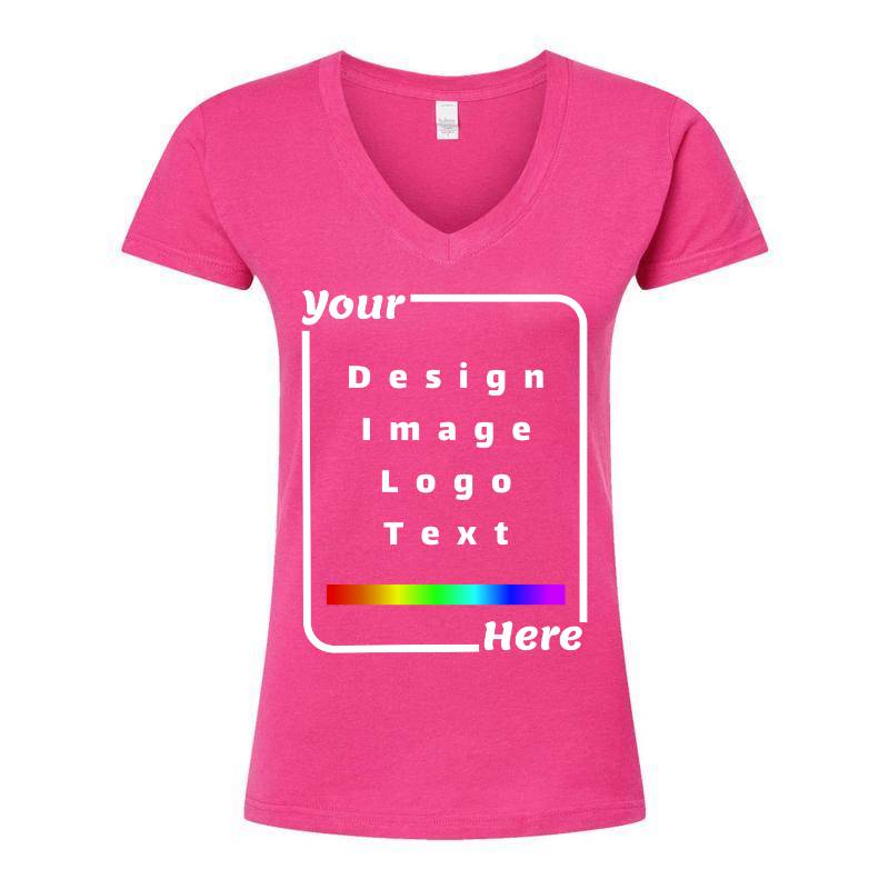 Your Design Here Multi Color V-Neck T-Shirt