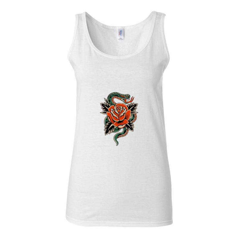 Rose and Snake Tank Top T-Shirt