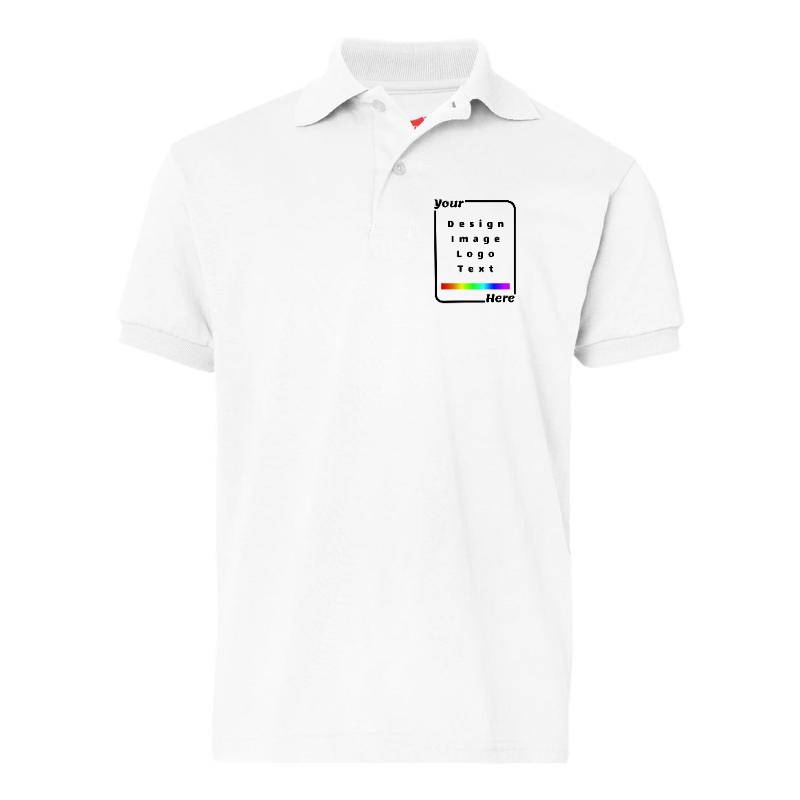 Your Design Here White Polo T-Shirt
