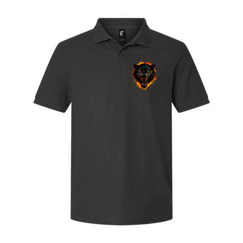 Night Wolf Ladies Fitted Polo T-Shirt