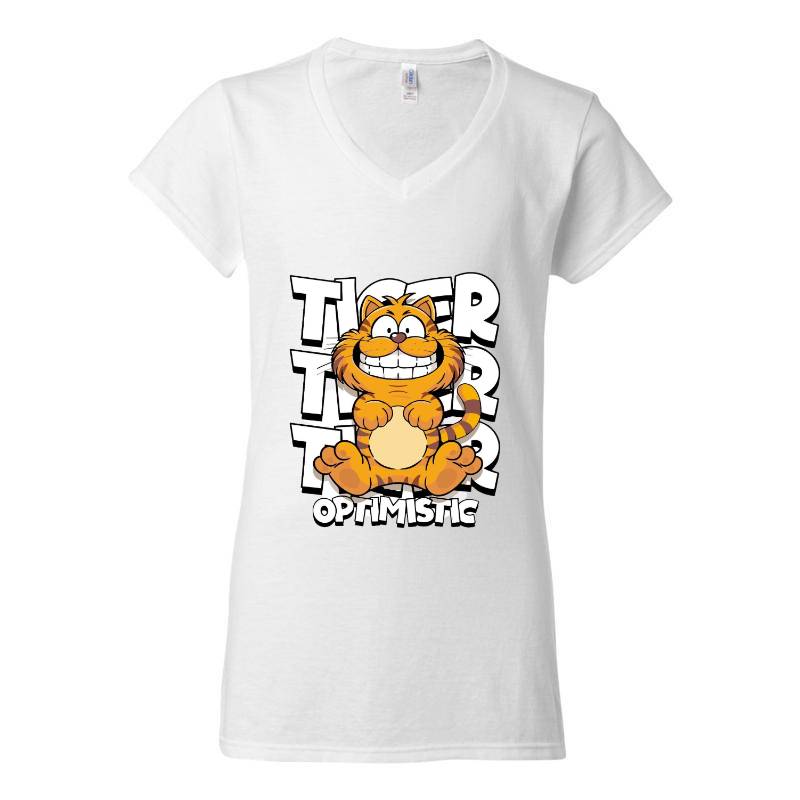 Tiger Optimistic V-Neck T-Shirt