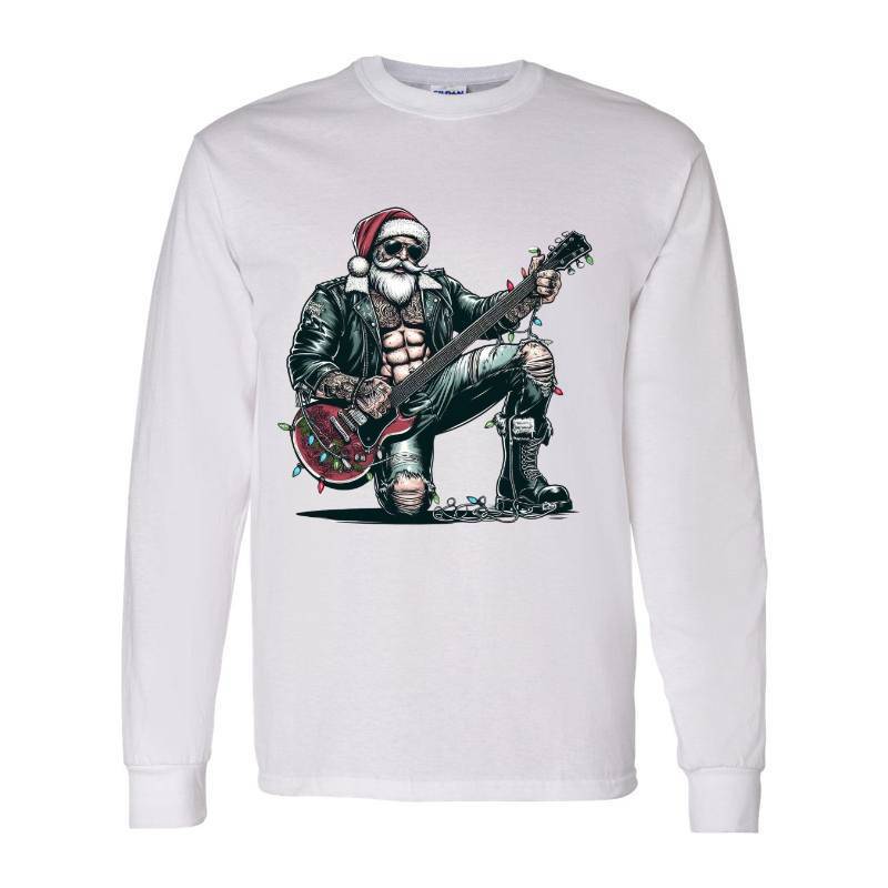 Guitar Santa Claus Long Sleeve Shirt