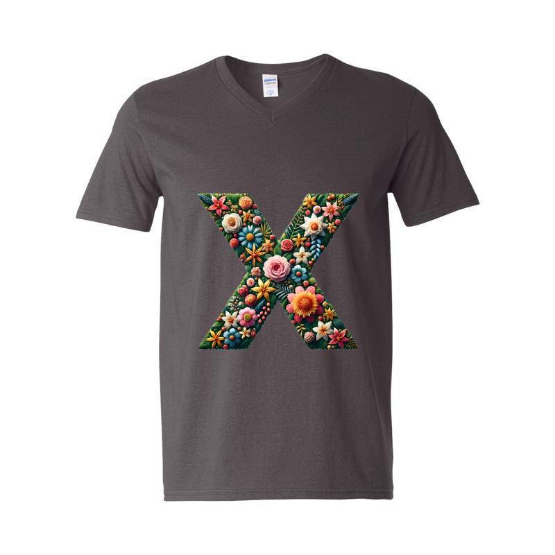 Letter X V-Neck T-Shirt