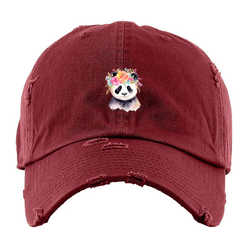 Panda with flowers Baseball Cap
