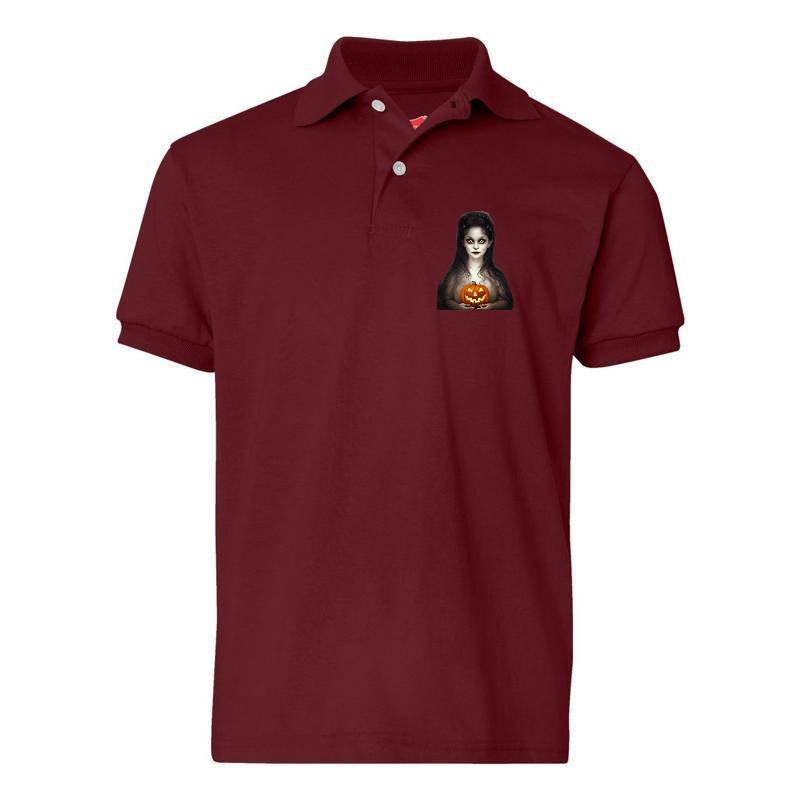 Halloween A Cute Vampire Head Face Polo T-Shirt