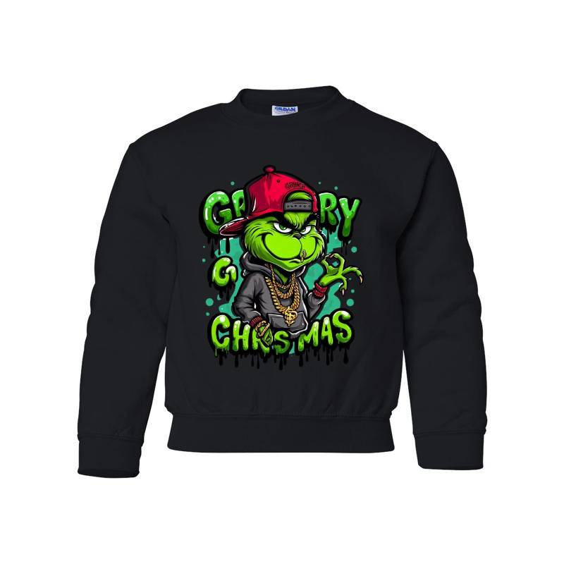 Grinch Christmas Youth Crewneck Sweatshirt 