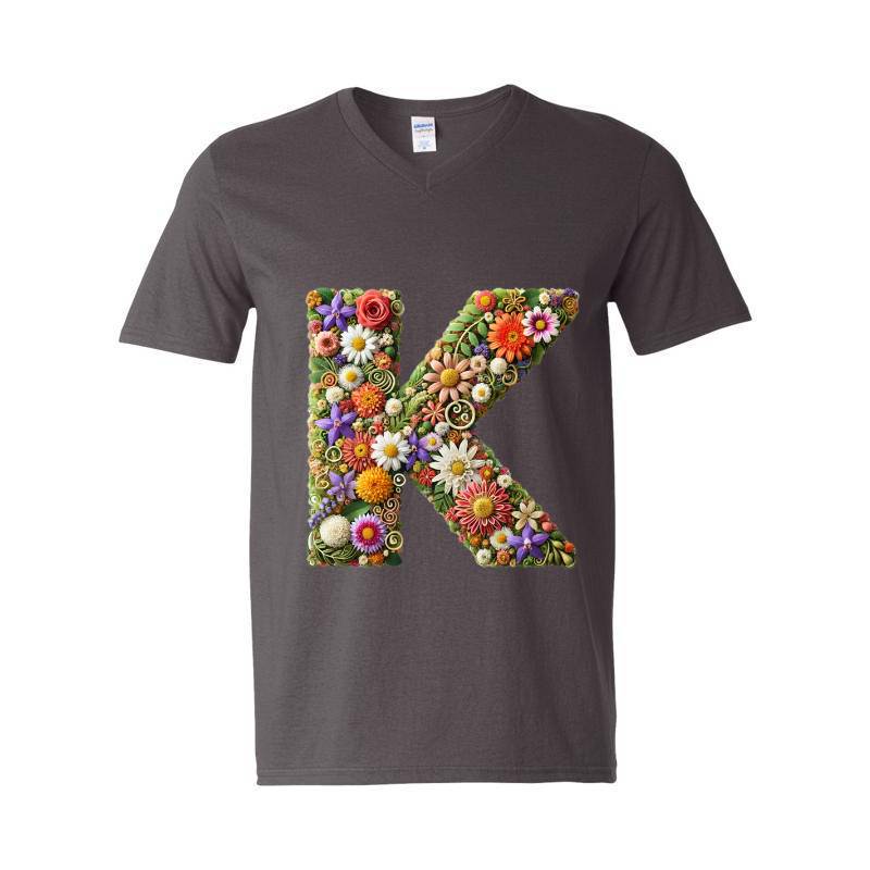 Letter K V-Neck T-Shirt
