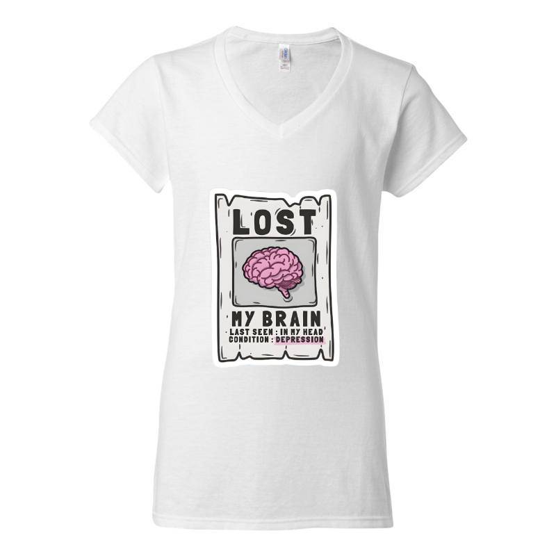 Lost My Brain V-Neck T-Shirt