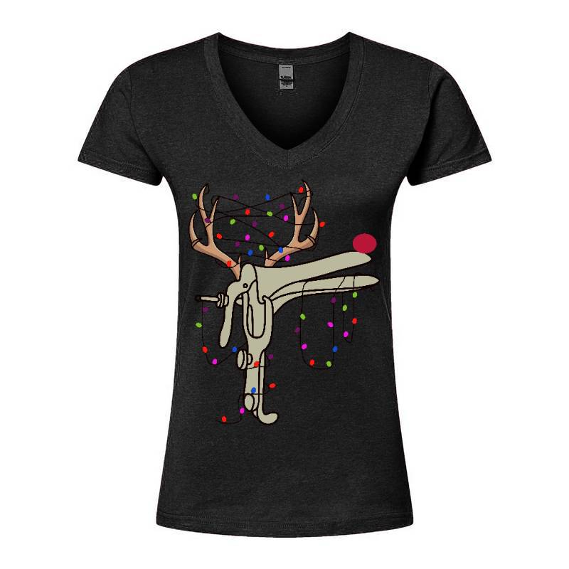 Festive Clampdeer V-Neck T-Shirt