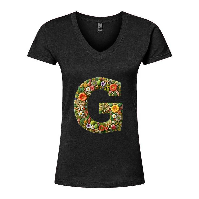 Letter G V-Neck T-Shirt