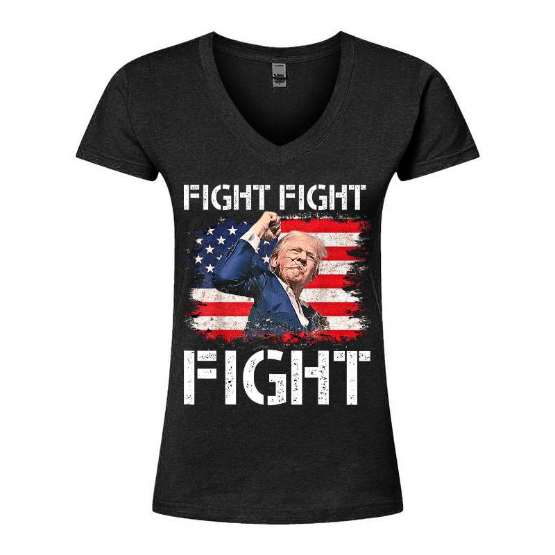 Trump Fight V-Neck T-Shirt