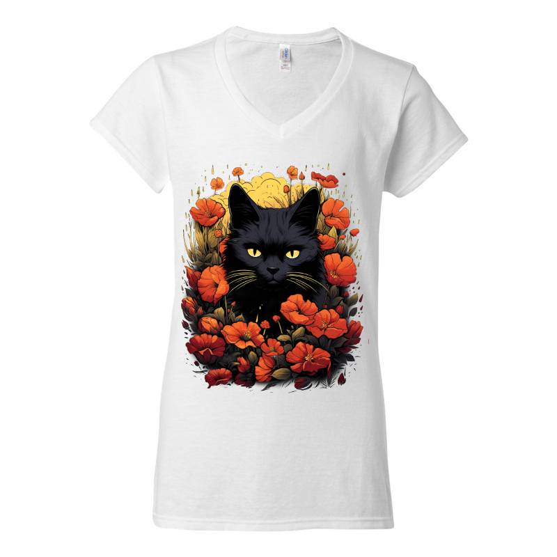 Sly Cat Ladies V-Neck T-Shirt