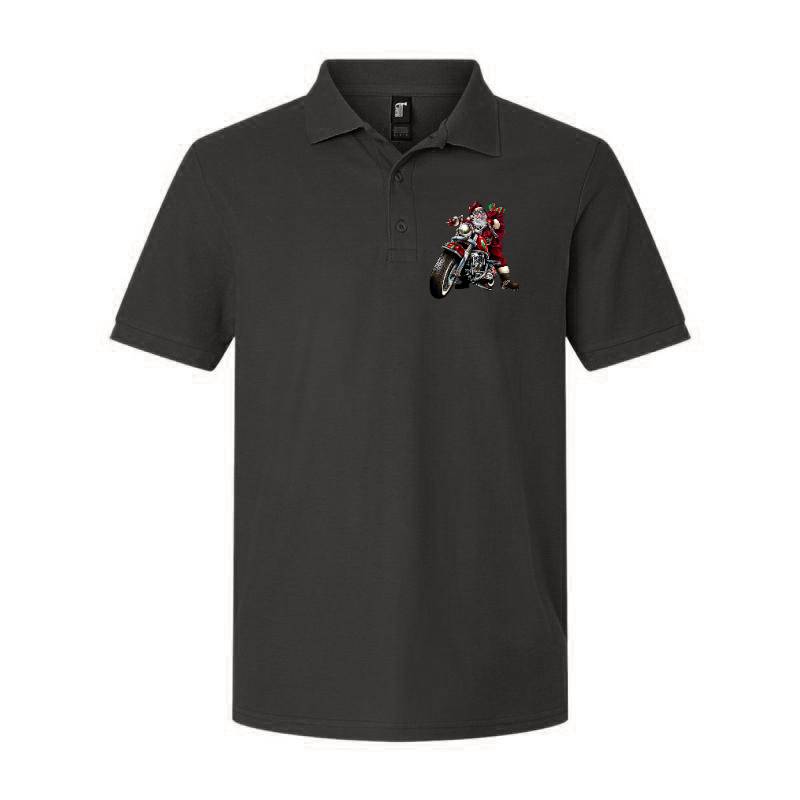 Motorcycle Santa Claus Polo T-Shirt