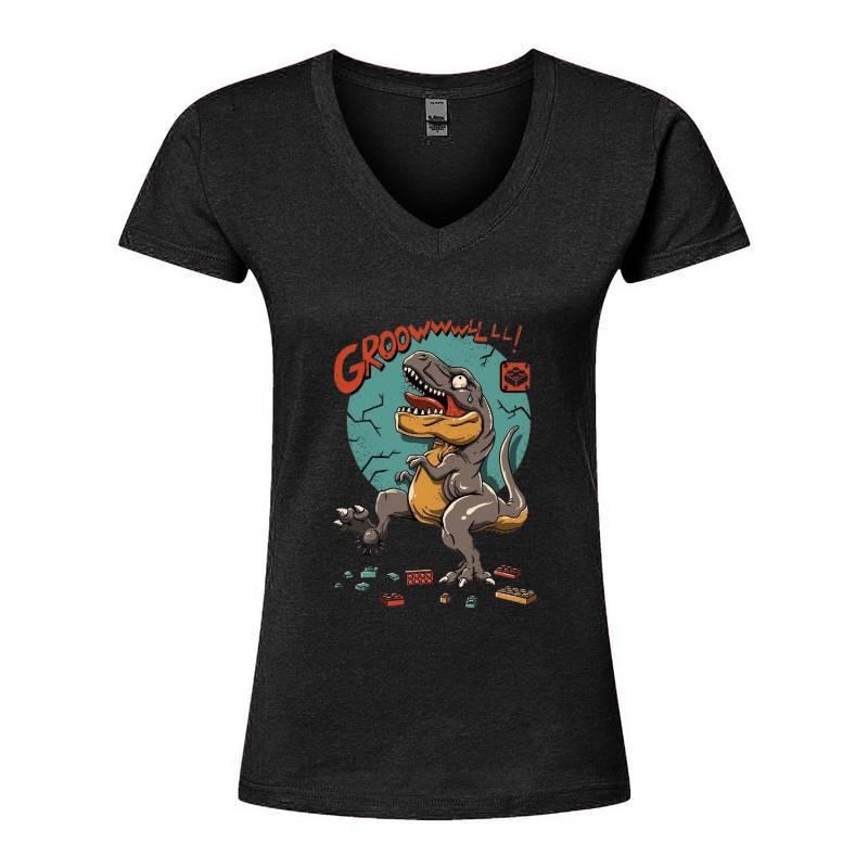 Dino Groow V-Neck T-Shirt
