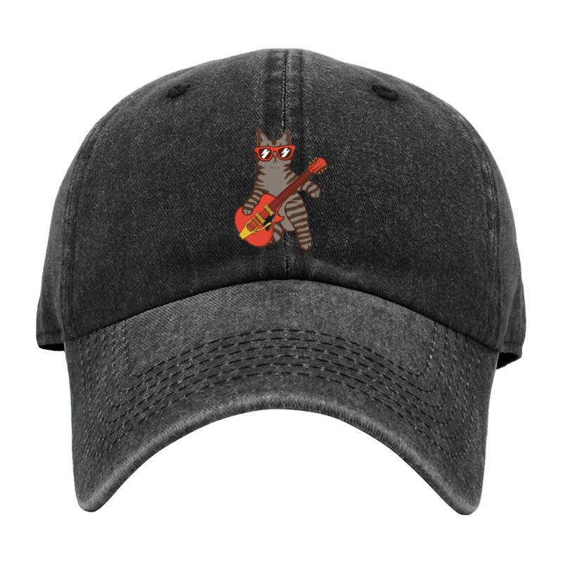Cat Guitar Baseball Cap