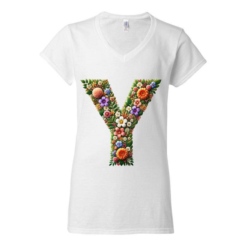 Letter Y V-Neck T-Shirt